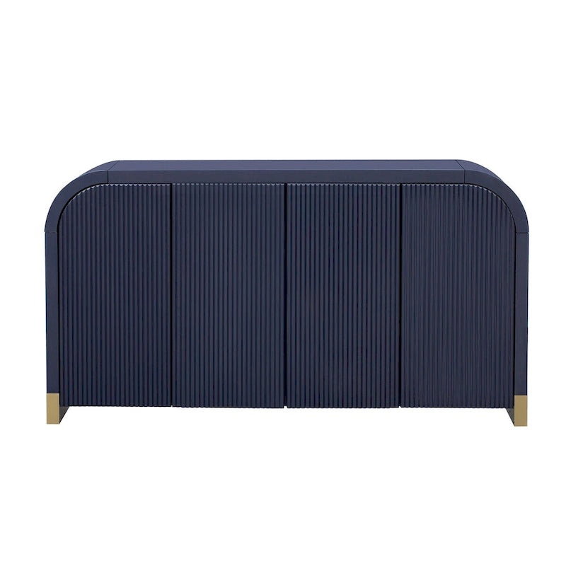 Four-Door Sideboard with Curved Corners and Adjustable Shelves