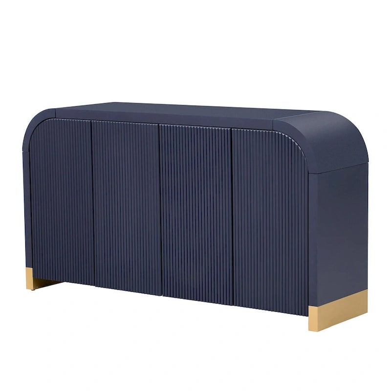 Four-Door Sideboard with Curved Corners and Adjustable Shelves