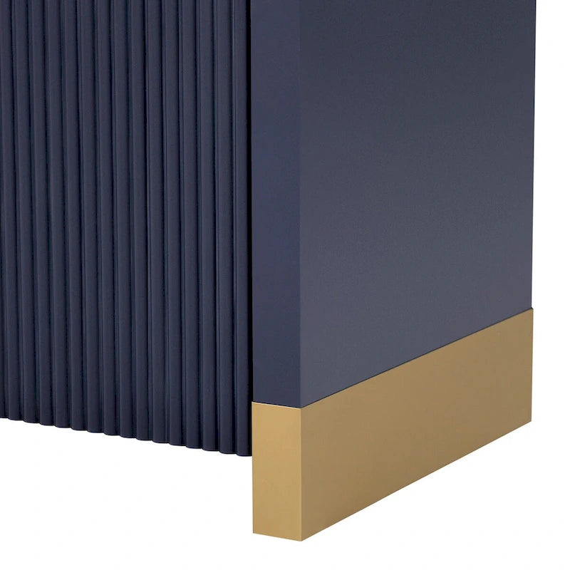 Four-Door Sideboard with Curved Corners and Adjustable Shelves