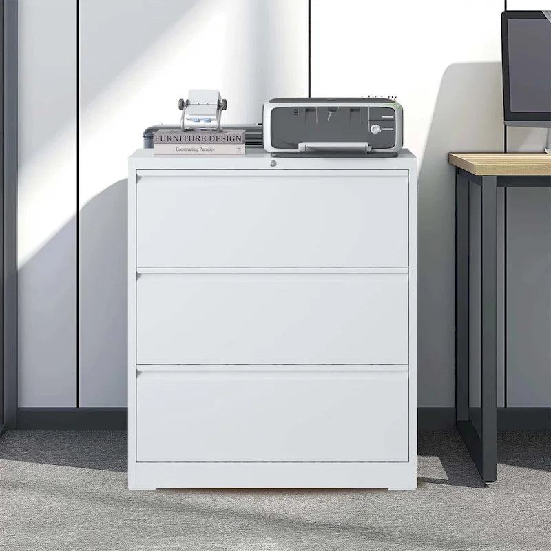 3-Drawer Steel Lateral File Cabinet with Lock
