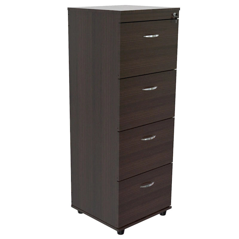 52-Inch Espresso File Cabinet with 4 Drawers