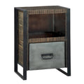 Hekman Acacia Wood Iron Single Drawer Filing Cabinet