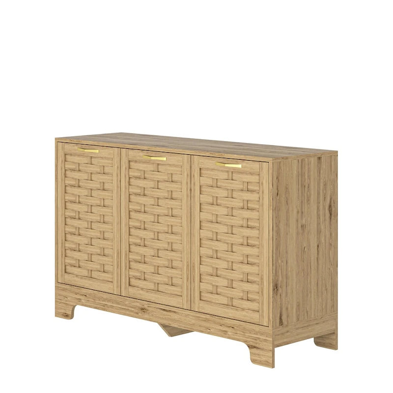 3-Door Wood Sideboard with Adjustable Shelf