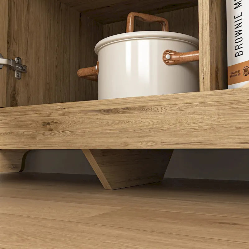 3-Door Wood Sideboard with Adjustable Shelf