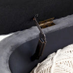 Oval Sherpa Storage Bench with Gold-Tone Metal Legs