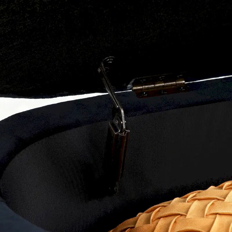 Oval Sherpa Storage Bench with Gold-Tone Metal Legs
