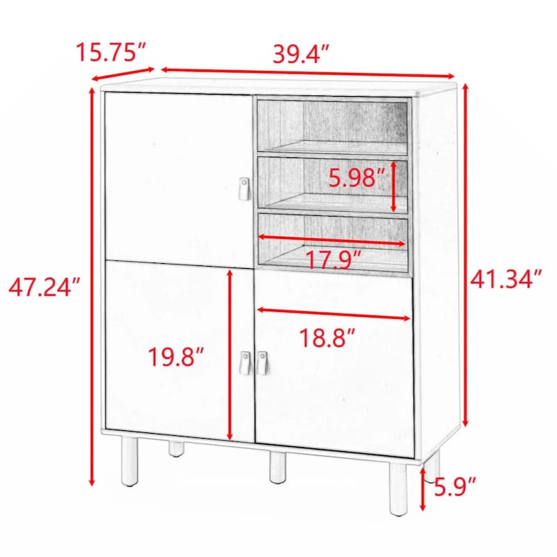 Modern Wooden Storage Cabinet with Door