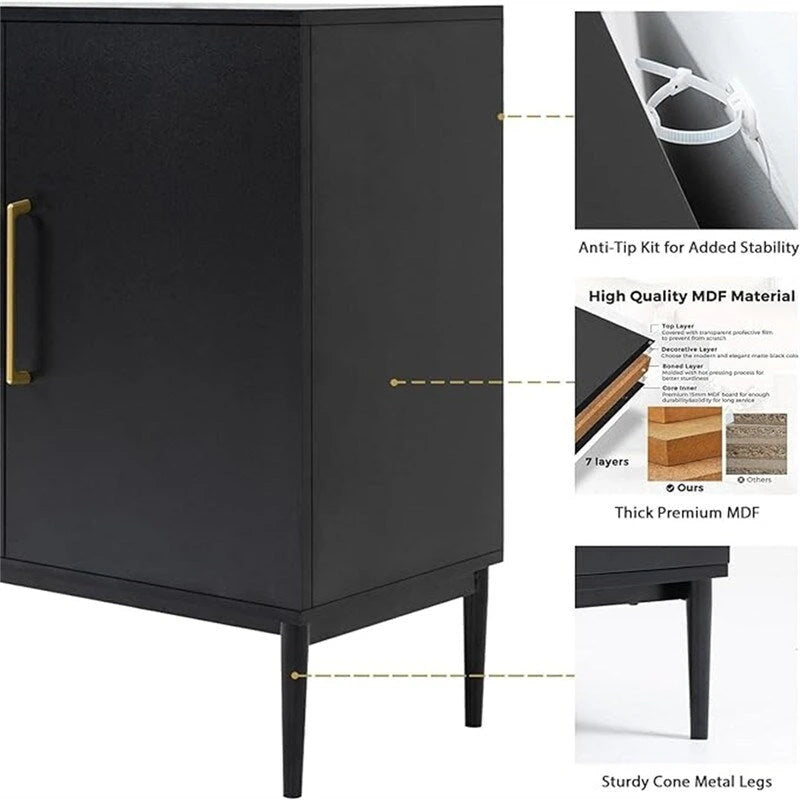 Freestanding Buffet Cabinet with Storage Shelves