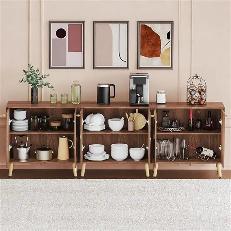 Freestanding Buffet Cabinet with Storage Shelves