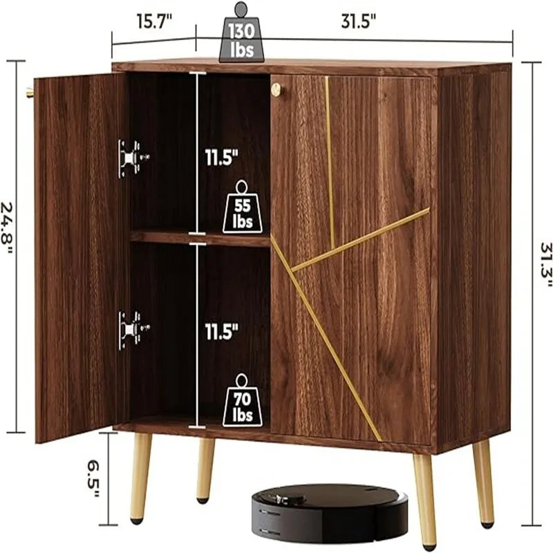 Freestanding Buffet Cabinet with Storage Shelves