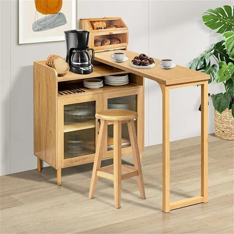 Freestanding Buffet Cabinet with Storage Shelves