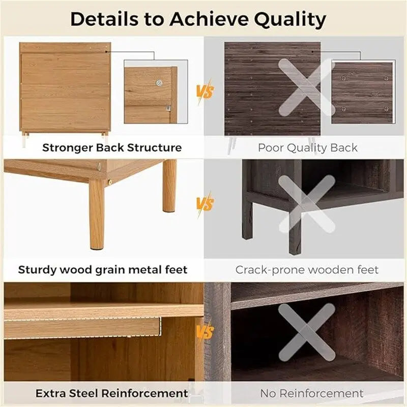 Freestanding Buffet Cabinet with Storage Shelves