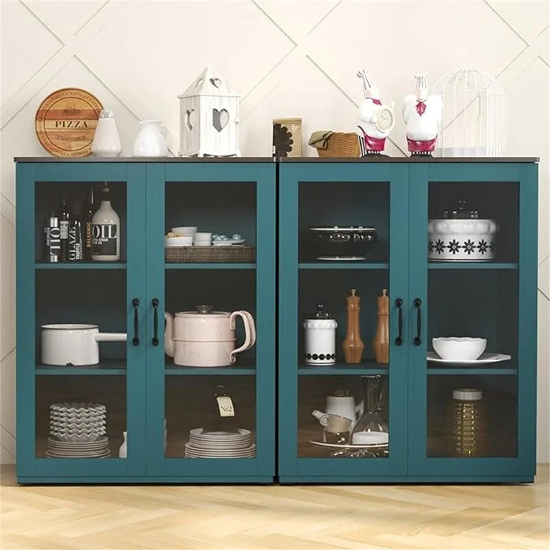 Freestanding Buffet Cabinet with Storage Shelves
