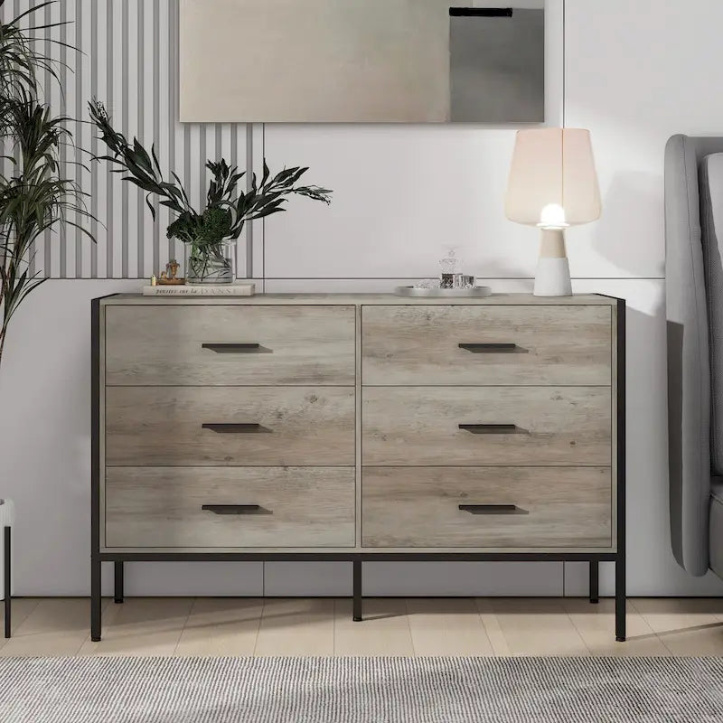 Barn Door Buffet Cabinet with Drawers and Wine Rack