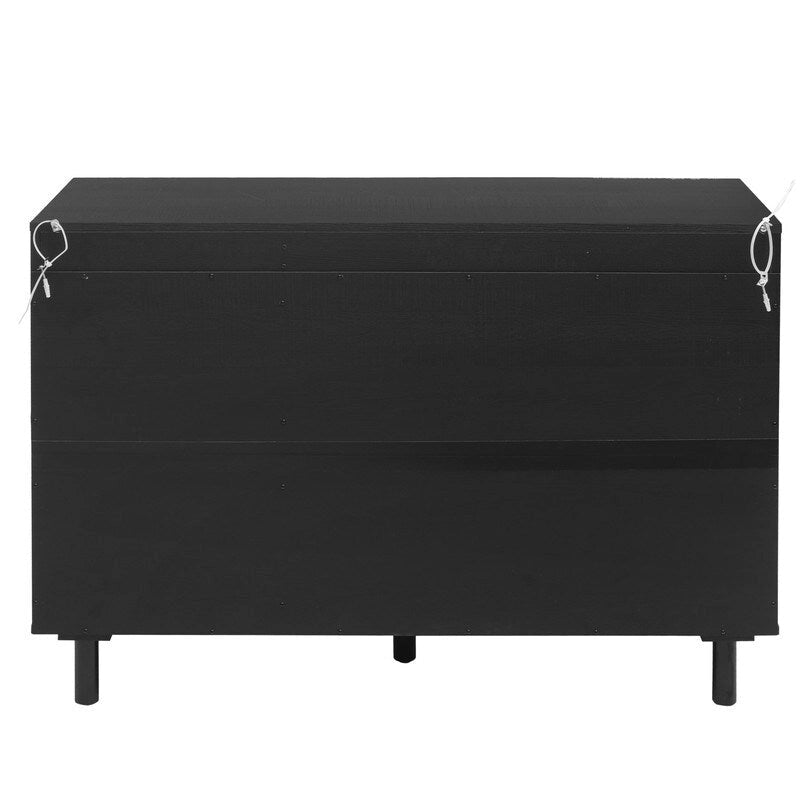 2-Door 3-Drawer Rattan Storage Cabinet