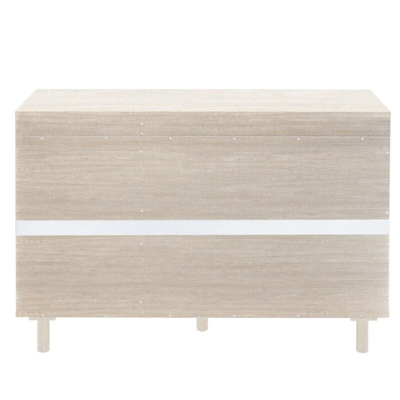 2-Door 3-Drawer Rattan Storage Cabinet