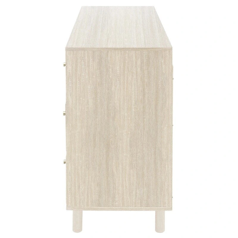 2-Door 3-Drawer Rattan Storage Cabinet