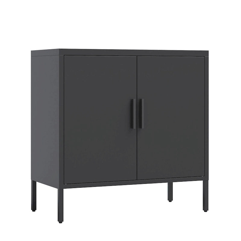 Lockable Steel Storage Cabinet with 2 Doors and Adjustable Shelves