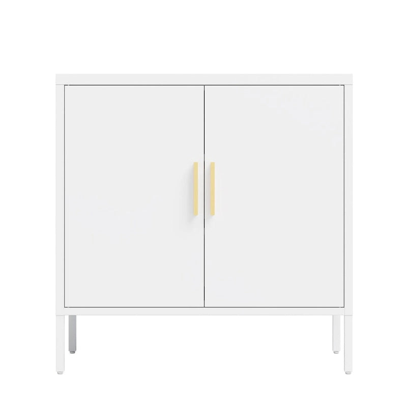 Lockable Steel Storage Cabinet with 2 Doors and Adjustable Shelves