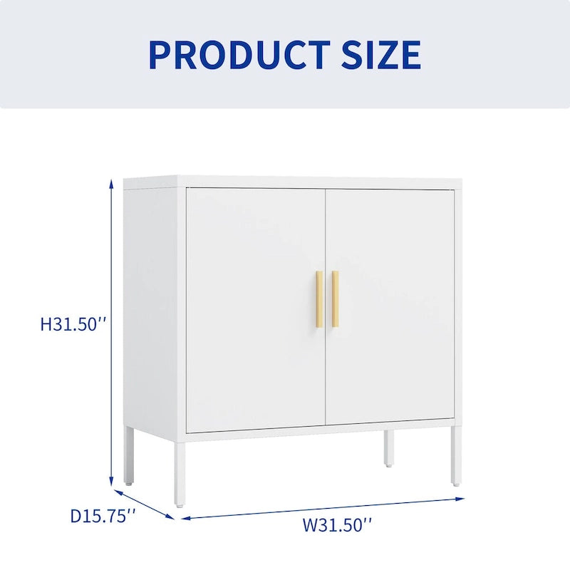 Lockable Steel Storage Cabinet with 2 Doors and Adjustable Shelves