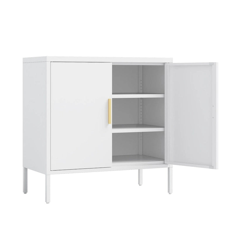 Lockable Steel Storage Cabinet with 2 Doors and Adjustable Shelves