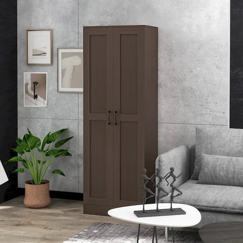 69 Tall Storage Cabinet with Adjustable Shelves and Soft-Close Doors, Coffee