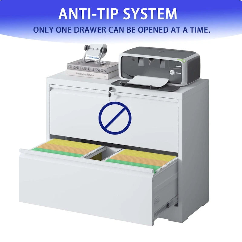 Lockable 2-Drawer Metal Filing Cabinet for Home Office