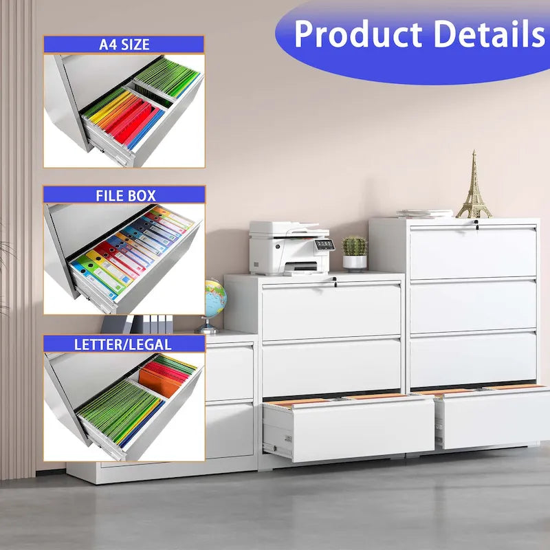 Lockable 2-Drawer Metal Filing Cabinet for Home Office