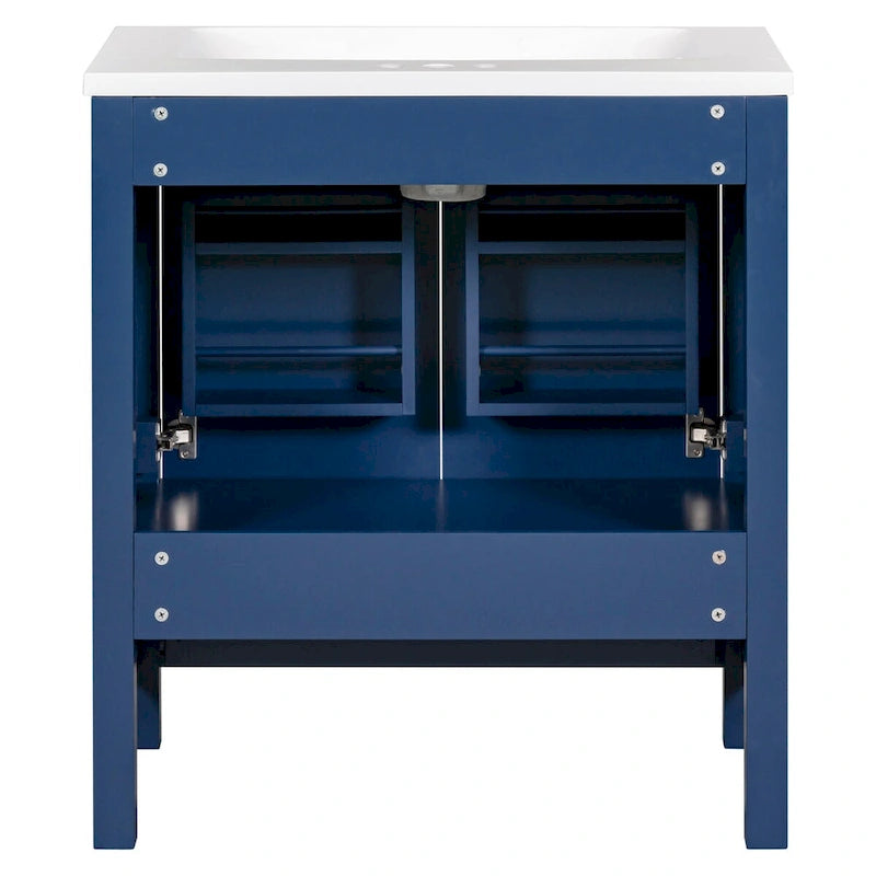 30-Inch Bathroom Vanity with Resin Sink, 2 Doors and Drawer