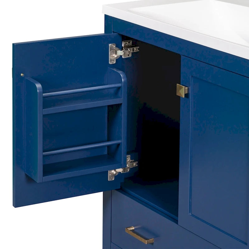 30-Inch Bathroom Vanity with Resin Sink, 2 Doors and Drawer