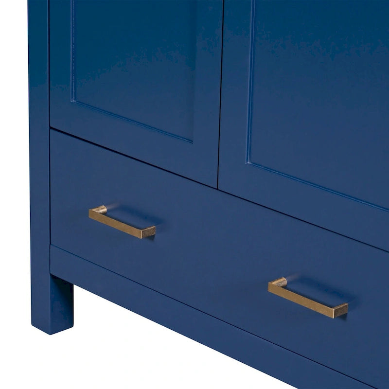 30-Inch Bathroom Vanity with Resin Sink, 2 Doors and Drawer