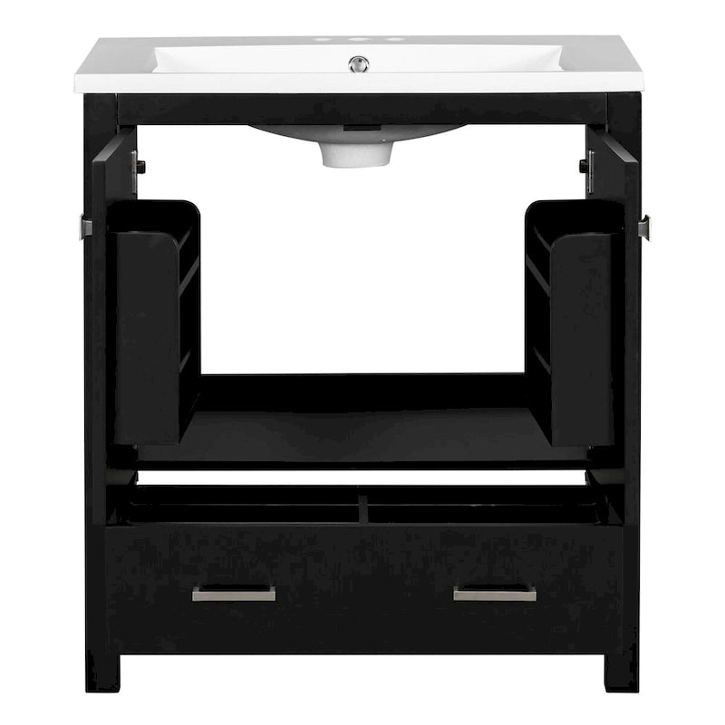 30-Inch Bathroom Vanity with Resin Sink, 2 Doors and Drawer