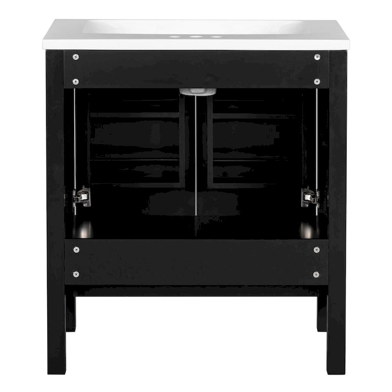 30-Inch Bathroom Vanity with Resin Sink, 2 Doors and Drawer