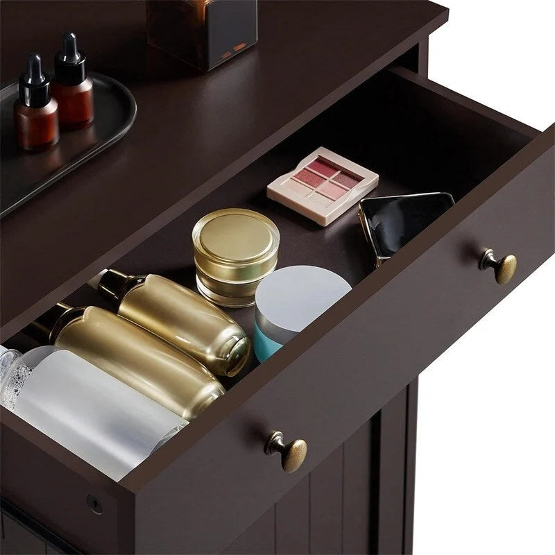Bathroom Storage Cabinet with Drawer and Adjustable Shelf