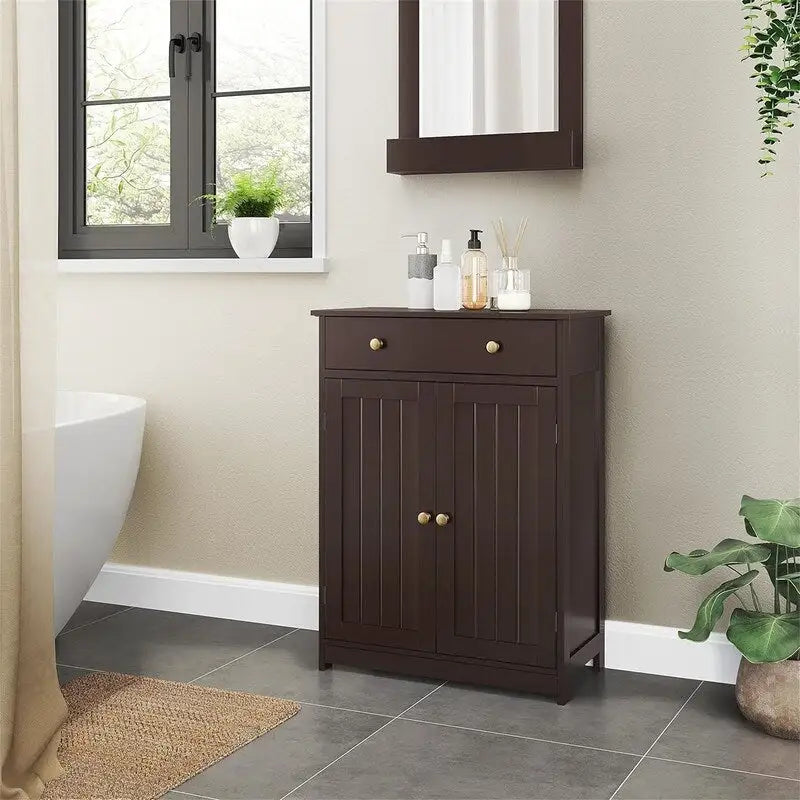 Bathroom Storage Cabinet with Drawer and Adjustable Shelf