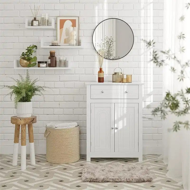 Bathroom Storage Cabinet with Drawer and Adjustable Shelf