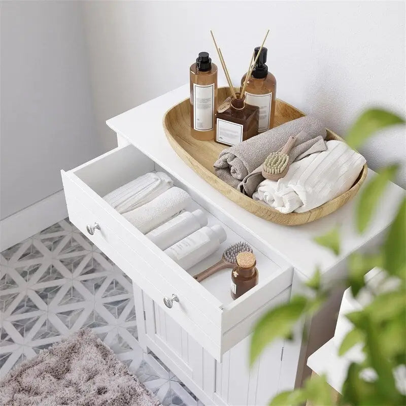 Bathroom Storage Cabinet with Drawer and Adjustable Shelf