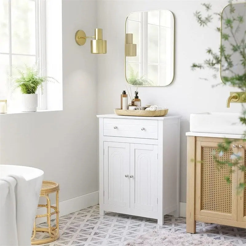 Bathroom Storage Cabinet with Drawer and Adjustable Shelf