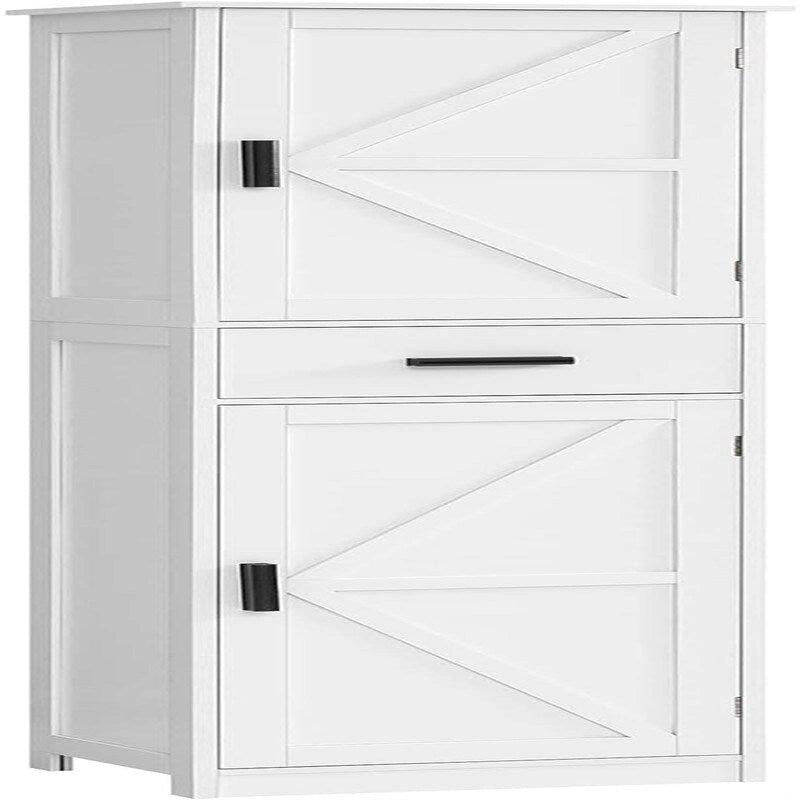 Tall Bathroom Storage Cabinet with 2 Doors and Drawer
