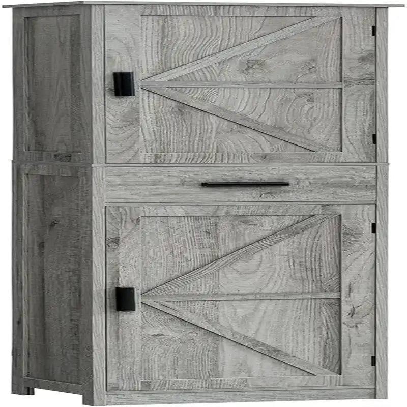 Tall Bathroom Storage Cabinet with 2 Doors and Drawer