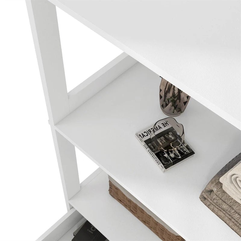 Farmhouse Bathroom Storage Cabinet with Shelves and Drawer
