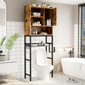 Over-the-Toilet Storage Organizer with Cabinet and Adjustable Shelf