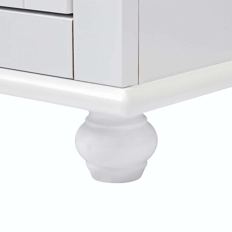 Tall Bathroom Storage Cabinet with 2 Drawers and Adjustable Shelf