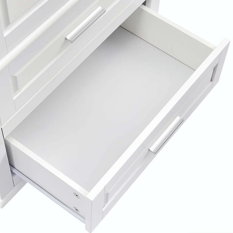 Tall Bathroom Storage Cabinet with 2 Drawers and Adjustable Shelf