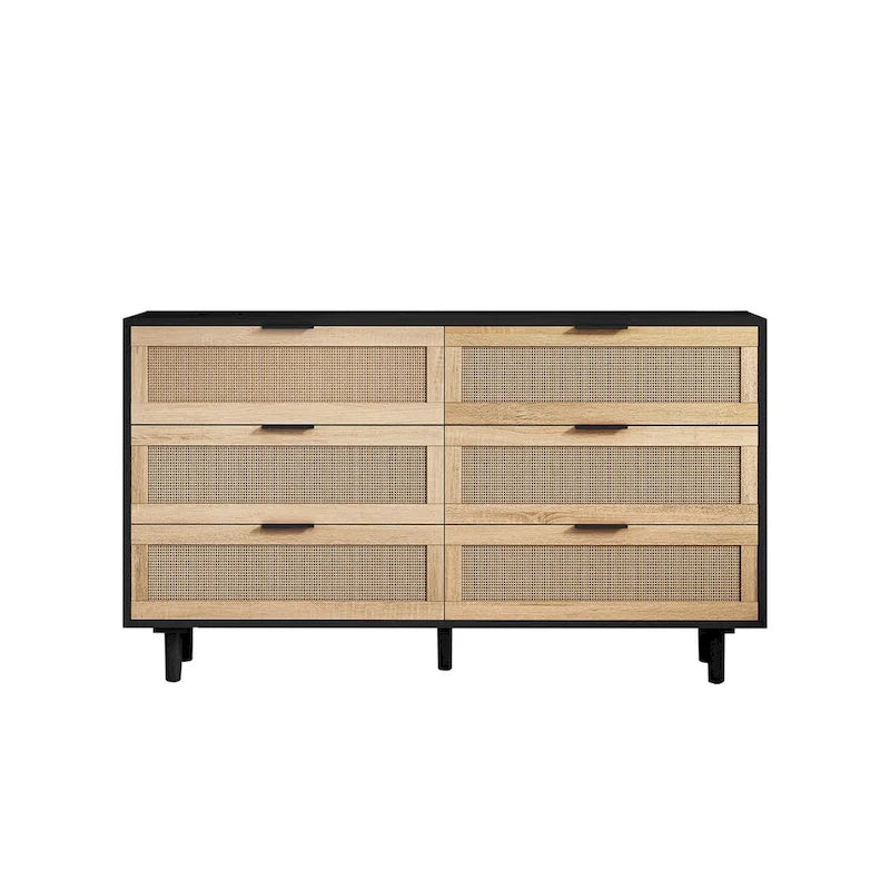 6-Drawer Rattan Storage Cabinet