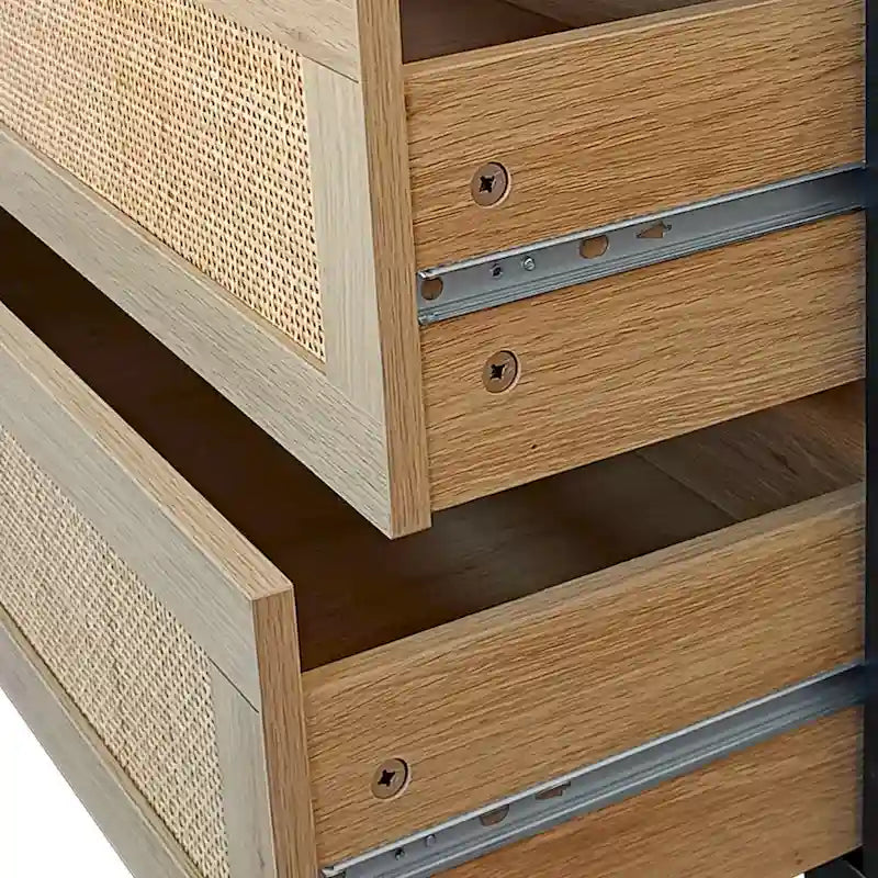6-Drawer Rattan Storage Cabinet