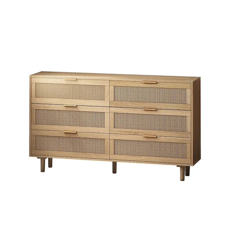 6-Drawer Rattan Storage Cabinet