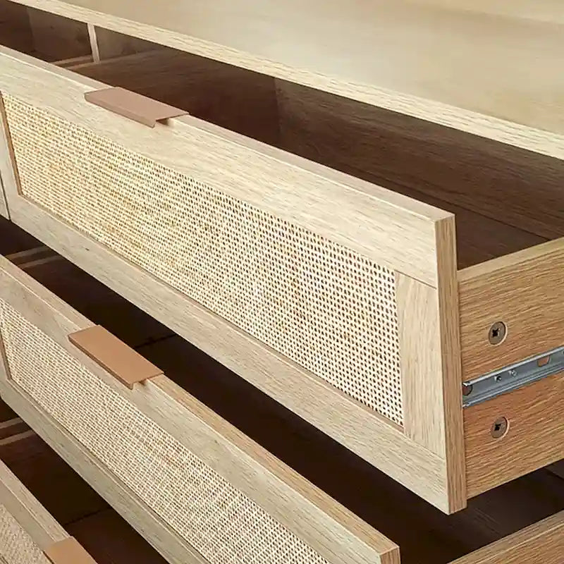 6-Drawer Rattan Storage Cabinet
