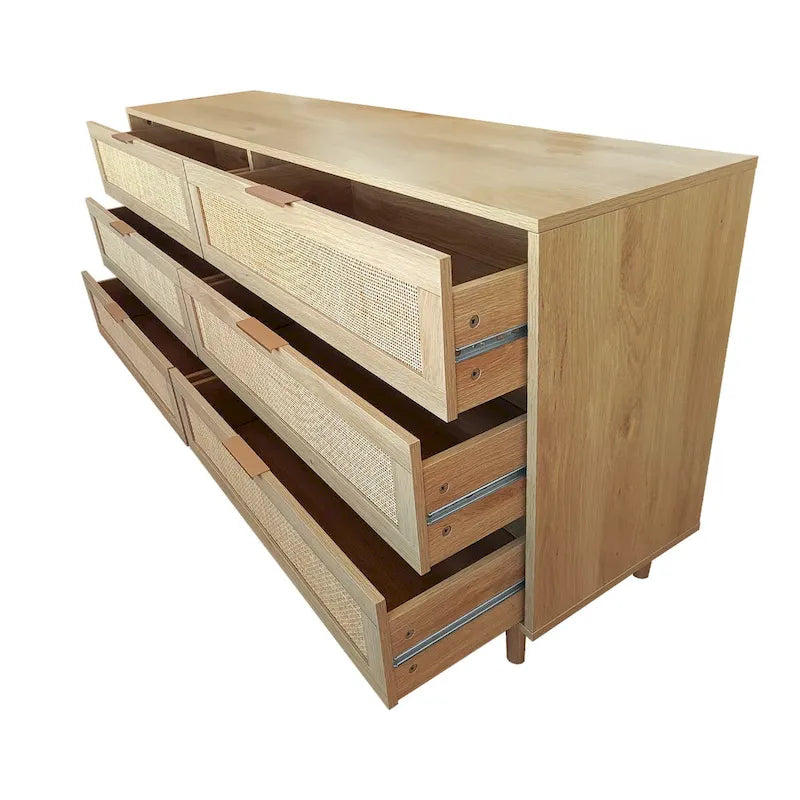 6-Drawer Rattan Storage Cabinet