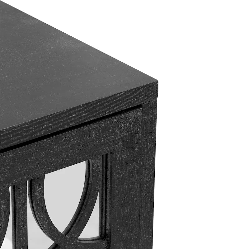 3-Door Mirrored Sideboard with Adjustable Shelves